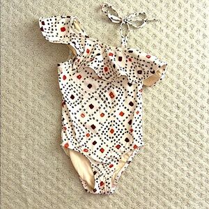 Ulla Johnson One-Shoulder Swimsuit with Geometric Print